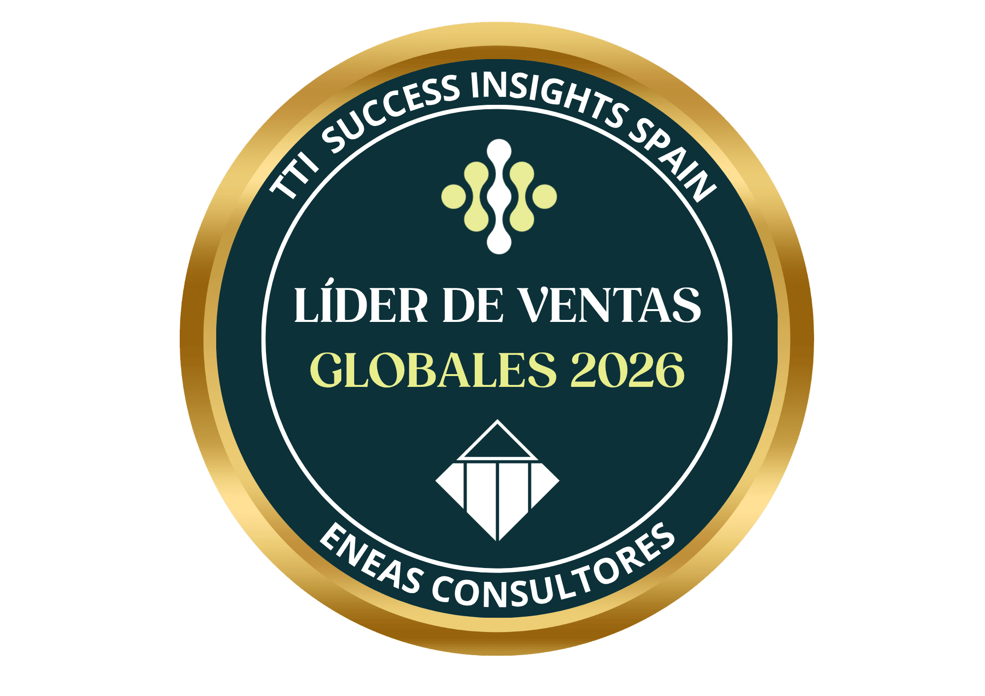 Insignia líder de ventas globales 2026 de TTI Success Insights España.