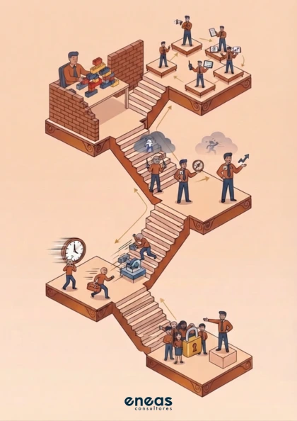 Escalera de beneficios de formación en liderazgo para futuros directivos.