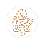 Icono para simbolizar la fase de entrenamiento, donde nuestros consultores certificados recrean dinámicas y formaciones para los trabajadores.